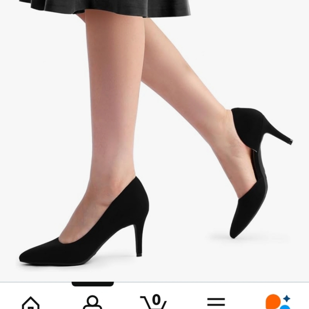 Dream Pairs Black Faux Suede Heels Size 8